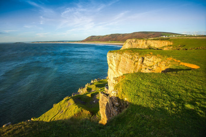 Coast of Pembrokeshire in Wales during an international student trip